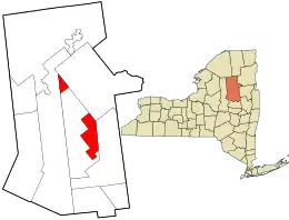 Location in Hamilton County and the state of New York