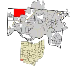 Location in Hamilton County and the state of Ohio.