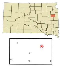 Location in Hamlin County and the state of South Dakota
