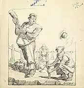 'Hammering' (drawn for Smith's Weekly, dated 1919).