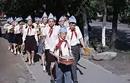 A group of young pioneers in Alma-ata, 1964