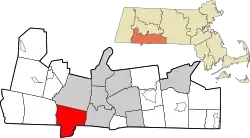 Location in Hampden County in Massachusetts