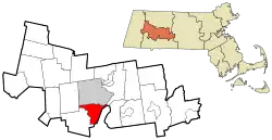 Location in Hampshire County in Massachusetts