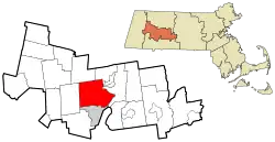 Location of Northampton in Hampshire County, Massachusetts