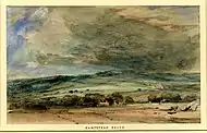 John Constable - London from Hampstead Heath in a Storm, (watercolour), 1831