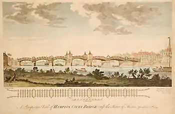 Image 21The original Hampton Court Bridge in 1753, the first of four on the site.