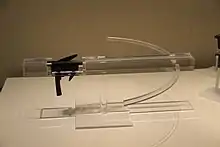 Han crossbow trigger on a crossbow frame