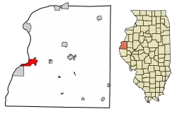 Location of Hamilton in Hancock County, Illinois.