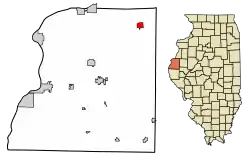 Location of La Harpe in Hancock County, Illinois.