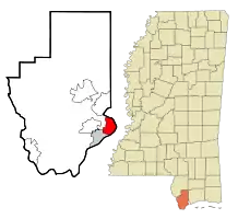 Location of Bay St. Louis, MS