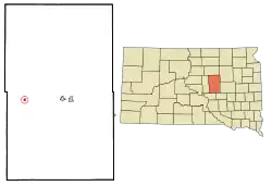 Location in Hand County and the state of South Dakota