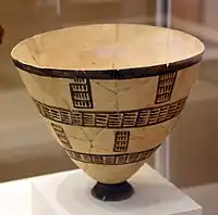 Handmade pottery vessel. Painted, 4500-4000 BCE, British Museum, London