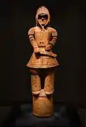 The Warrior in Keiko Armor; 6th century; haniwa (terracotta tomb figurine); height: 130.5 cm; Tokyo National Museum (Japan)