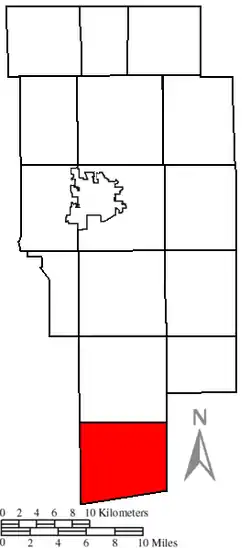 Location of Hanover Township in Ashland County