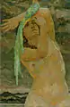 Weiblicher Akt mit Papagei (Female nude with parrot)