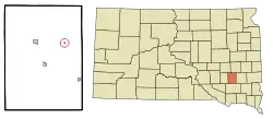 Location in Hanson County and the state of South Dakota