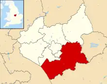 Shown within Leicestershire