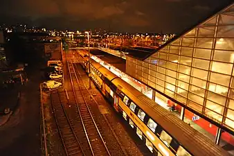 Station at night (before it was renewed in 2017)