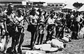 Members of the Harel Brigade preparing to move from Hulda to Jerusalem in April 1948