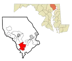 Location of Edgewood, Maryland