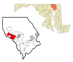 Location of Fallston, Maryland