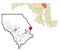 Location in Harford County and in the state of Maryland