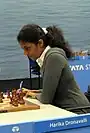 Women's world no. 5 Harika Dronavalli was playing on board one for India