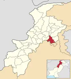 Location of Haripur District (highlighted in red).