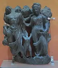 Hariti and Panchika, c. 2nd century CE - Gandhara