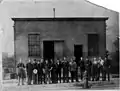 Harley-Davidson Motorcycle Factory Building with entire staff 1907