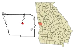 Location in Harris County and the state of Georgia