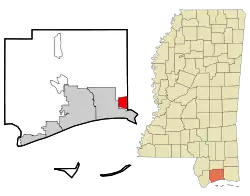 Location of D'Iberville, Mississippi