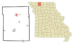 Location of Eagleville, Missouri