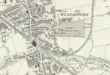 1916 map of Harrow & Wealdstone station showing the Stanmore branch