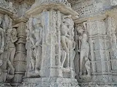 Carvings on ancient temple of Harshad on Koyla Hill