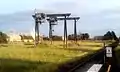 Disused crane at the up end of the station in November 2012