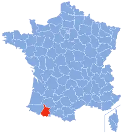 Location of Hautes-Pyrénées in France
