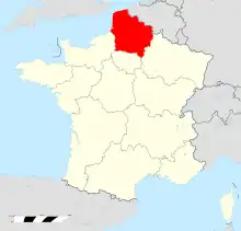 Location of Hauts-de-France region in France
