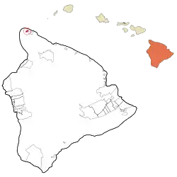 Location in Hawaiʻi County and the state of Hawaii