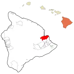 Location within Hawaii County and Hawaii
