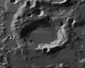 Oblique view of Hayn A crater