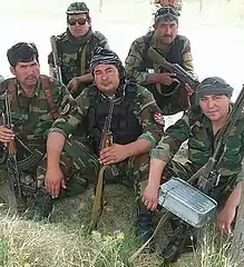 Hazara men in the uniform of the National Army of Afghanistan