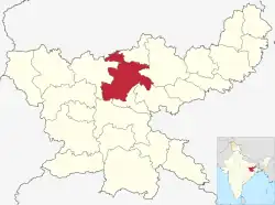 Location of Hazaribagh district in Jharkhand