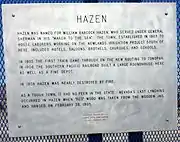 Hazen highway marker near Fallon