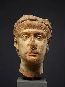 This classically styled head is most likely that of Constans