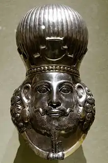 Silver-gilt head of a king, 4th century