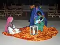 Nativity scene with Biblical narrative figures