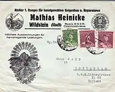 Envelope by Mathias Heinicke for his correspondence around 1931