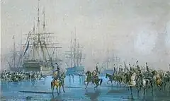 Capture of the Dutch fleet by the French hussars