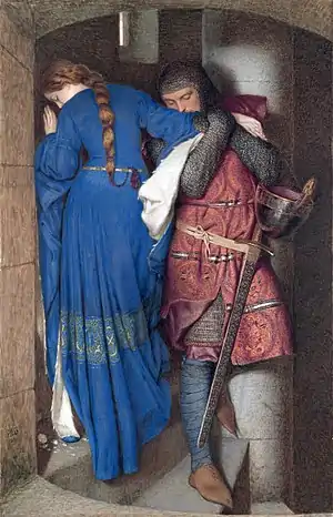 Frederic William Burton,  The Meeting on the Turret Stairs, 1864